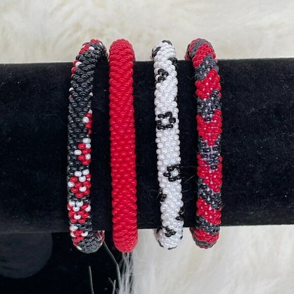 HAND CRAFTED in Nepal Beaded Bracelets (set of 4) #662 - Picture 5 of 5